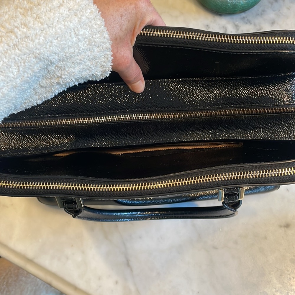 Tory Burch Black Patent Leather Tote with Tassel Detail - Picture 8 of 16